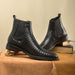 Lusso | Fino The Black Weave Chelsea Boots For Men's
