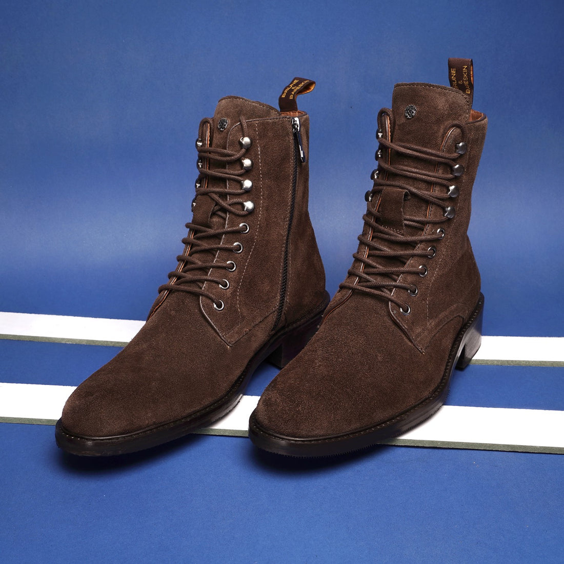Lusso | Fino Espresso Suede Heritage Command Lace-Up Boot