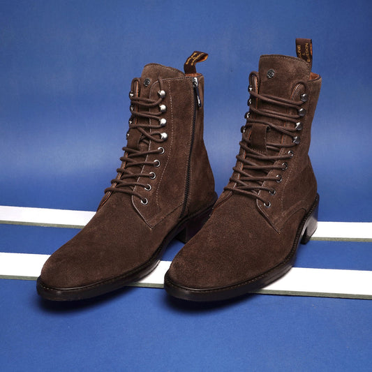 Lusso | Fino Espresso Suede Heritage Command Lace-Up Boot