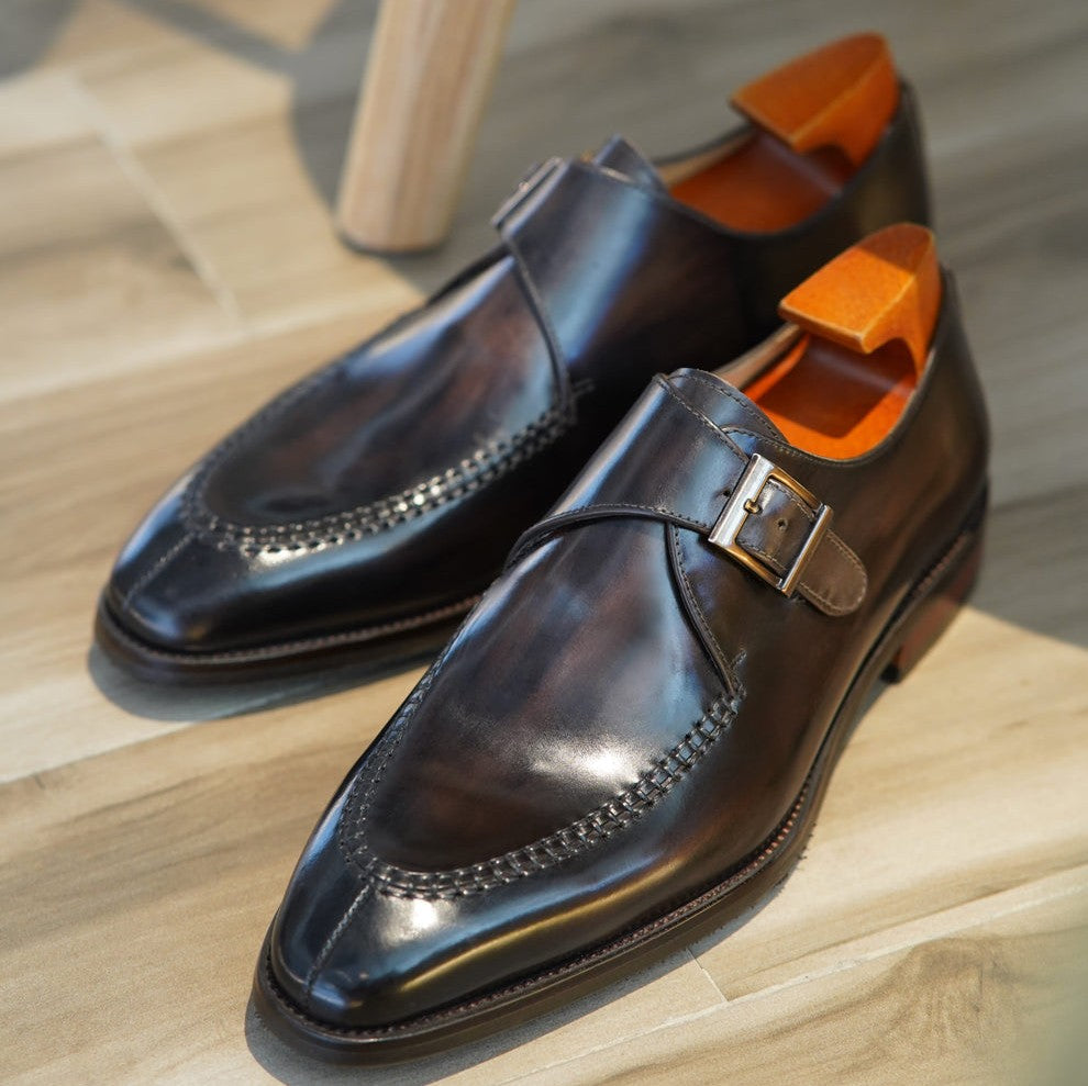 Lusso & FINO | Classic Single Monk Strap Dress Shoe For Men's
