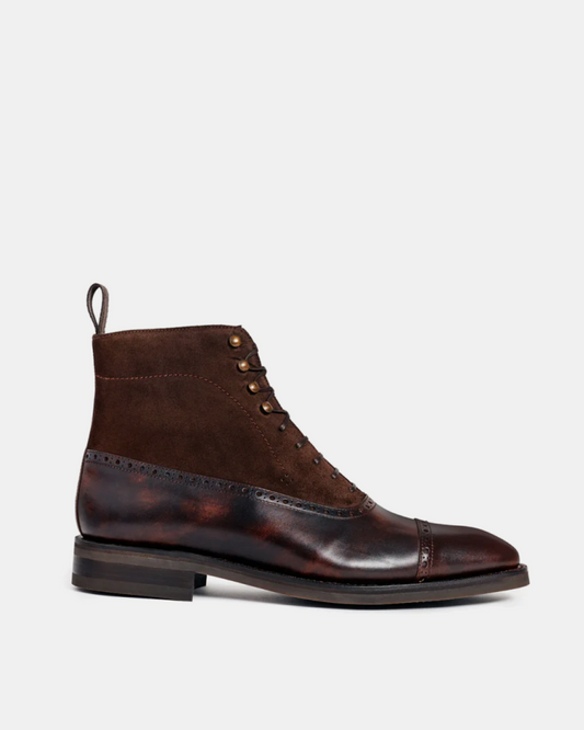 Lusso| FINO Brown Leather Clifton Lace up Boots For Men's