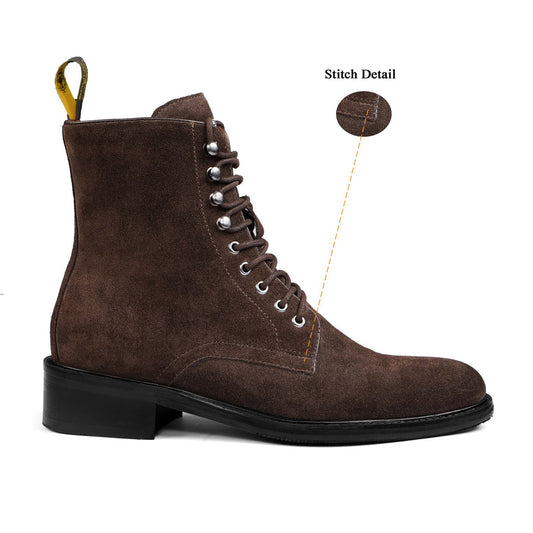 Lusso | Fino Espresso Suede Heritage Command Lace-Up Boot
