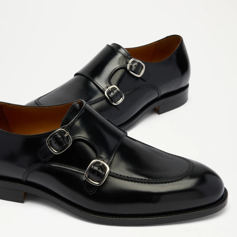Preston Black Double Monk Strap