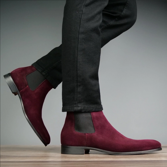 Lusso| FINO Crimson Monarch Velvet Dusk Chelsea Boot