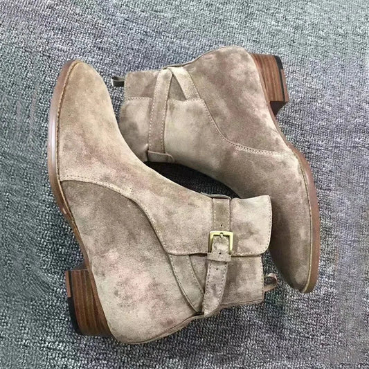 Western Trail Suede Ankle Boots For Men's