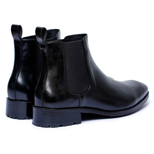 Lusso | FINO Black Onyx Shadow Chelsea Elegance Boots For Men's