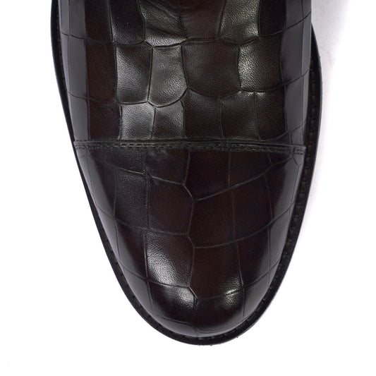 Lusso | FINO Midnight Alligator Trailblazer Combat Boots