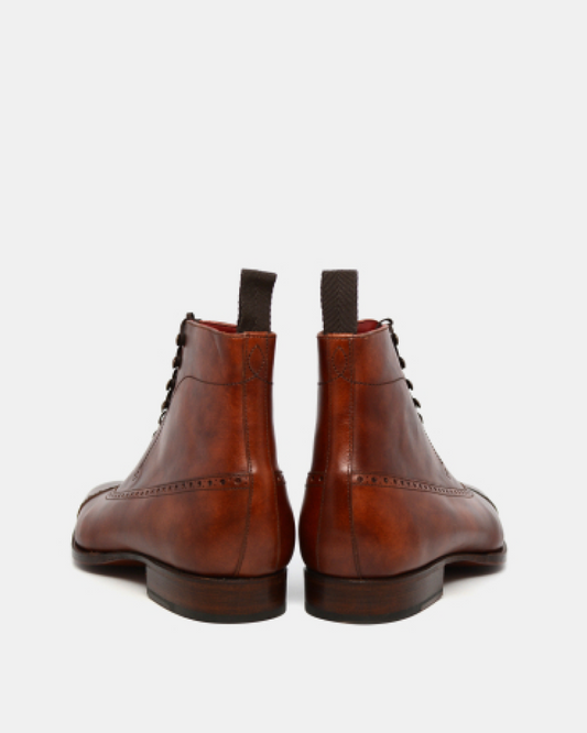 Lusso | FINO Balmoral Brown Patina Finished Boots for Mens