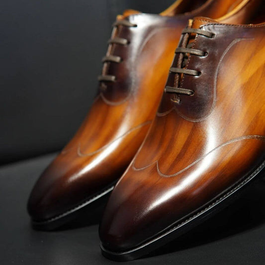 Lusso & FINO| Gentlemen Business Handmade Oxford Genuine Leather Shoe For Men's
