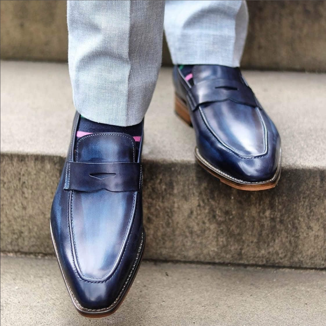 Lusso | FINO Midnight Azure Horizon Penny Loafer Elegance