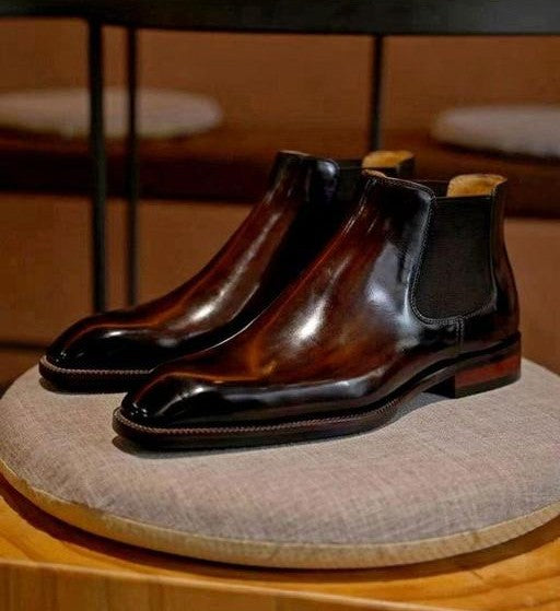 Lusso & FINO Hand Patina Handcrafted Chelsea Boot
