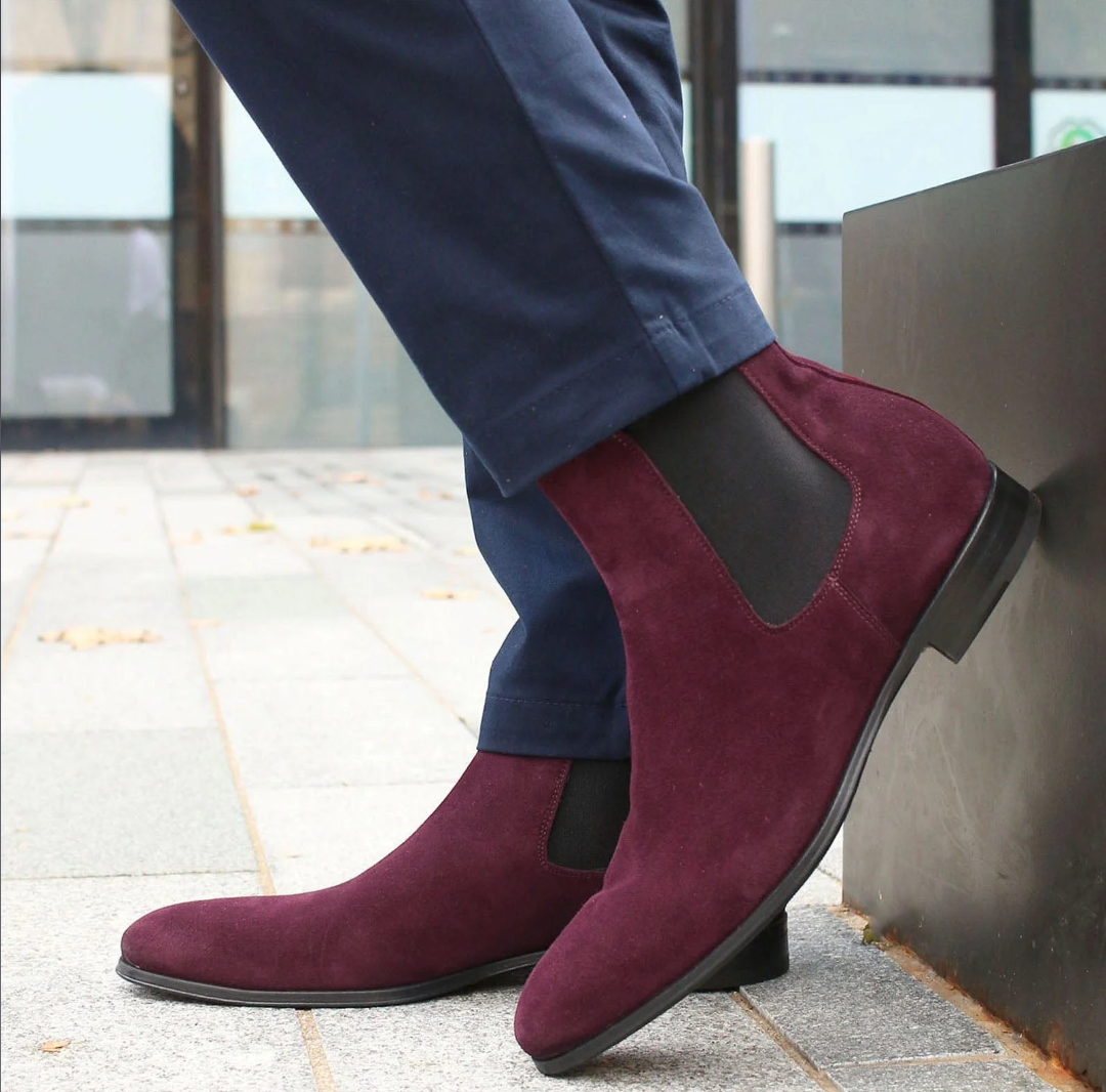 Lusso| FINO Crimson Monarch Velvet Dusk Chelsea Boot