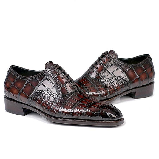 Lusso | FINO Imperial Ember Croc Lace Oxford