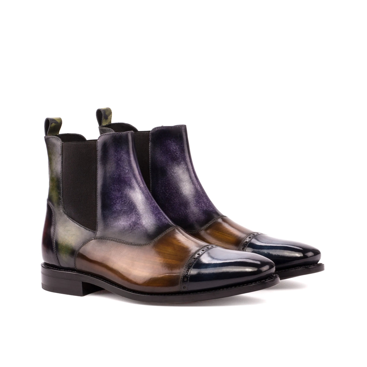 Lusso | Fino Aurora Spectrum Patina Chelsea Boot for Men's