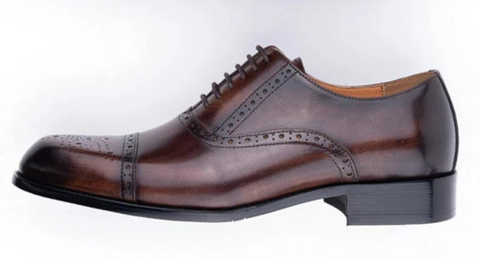 Alfred Maroon Patina Brogue Shoes