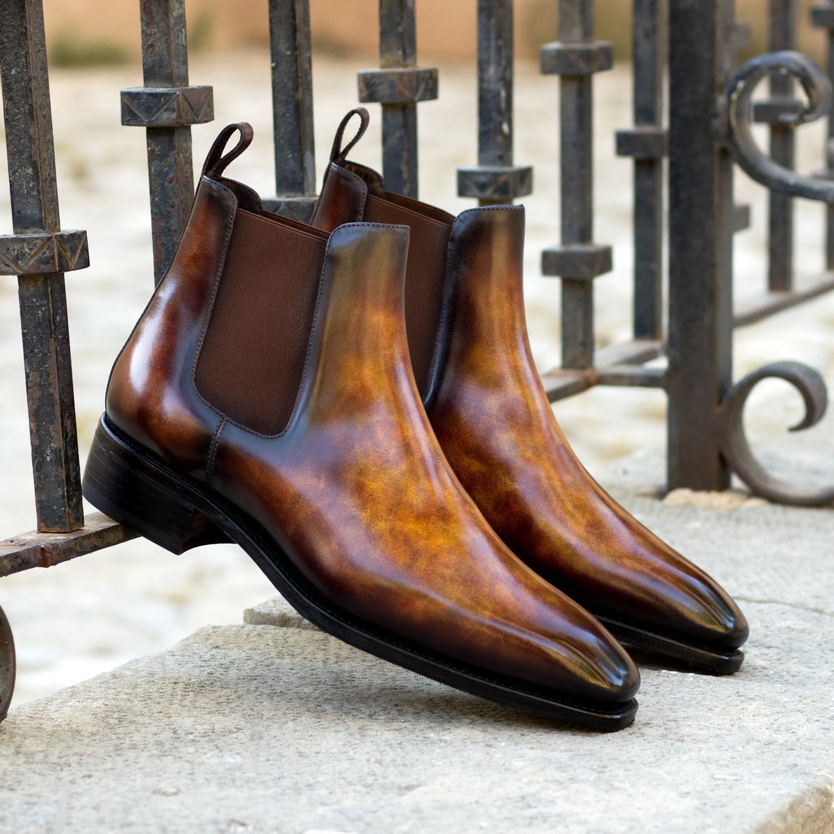 Lusso | Fino Tuscan Burnished Leather Chelsea Boot for Men's
