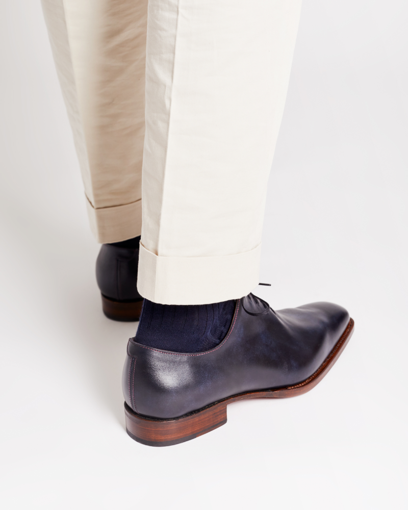 Lusso | FINO Blue Wholecut Oxford Dress Shoe For Men's