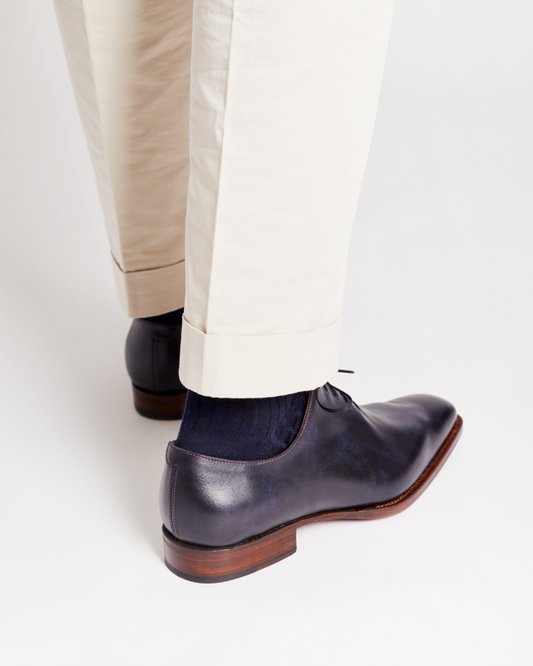 Lusso | FINO Blue Wholecut Oxford Dress Shoe For Men's