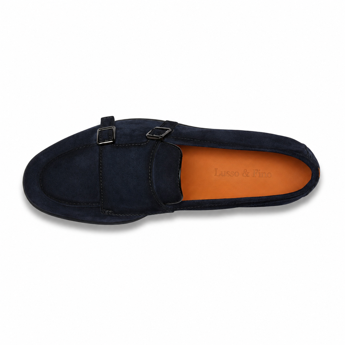 The Midnight Navy Suede Double-Monk Loafer
