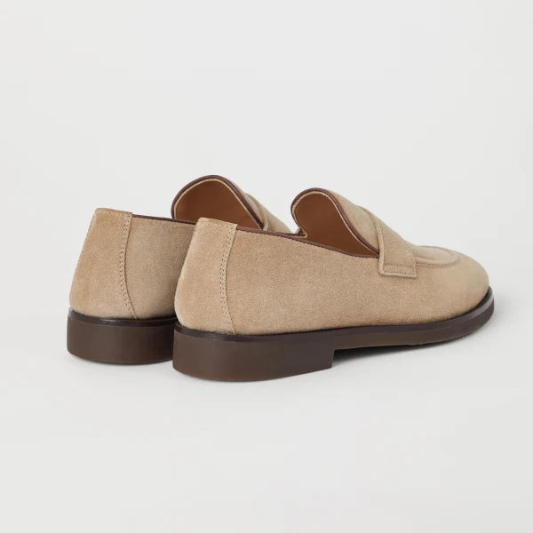 Lusso | FINO Whisper Beige Crescent Penny Loafers
