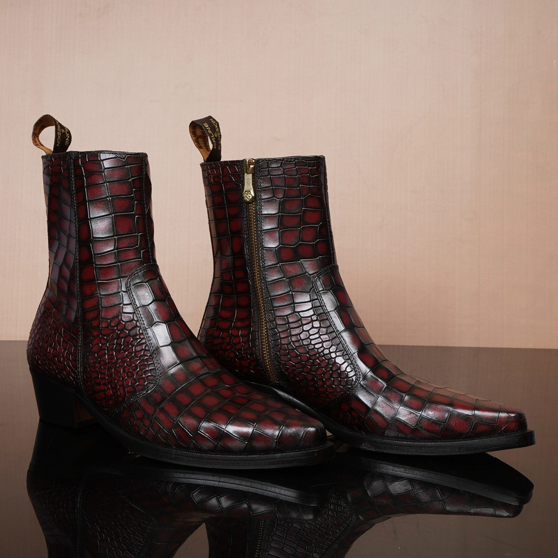Lusso | Fino Crimson Eclipse Regal Croc Prestige Boot