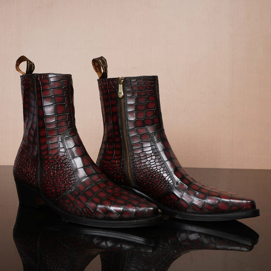 Lusso | Fino Crimson Eclipse Regal Croc Prestige Boot