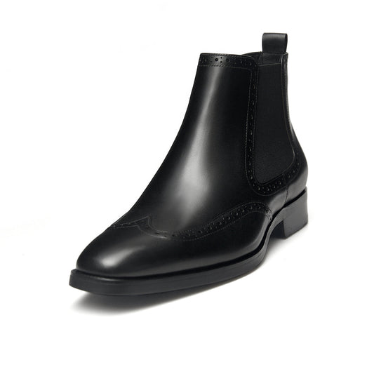 Midnight Brogue Classic Chelsea Boot For Men's
