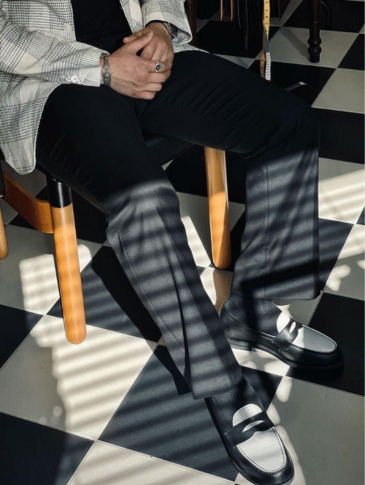 Lusso | FINO Men's Black & White leather Penny Loafer.