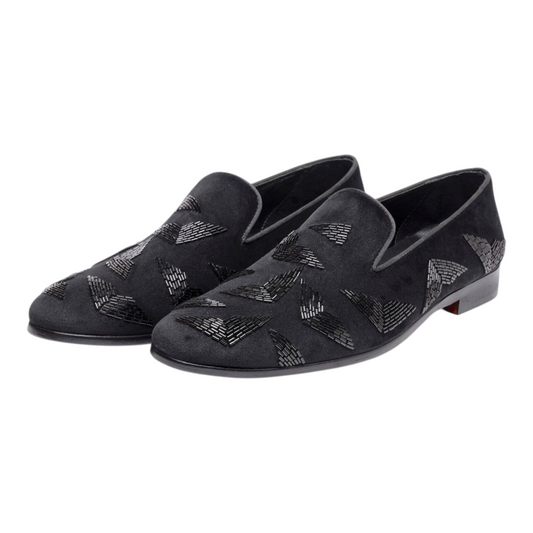 Lusso FINO “Velvet Vanta” Geometric Suede Loafers