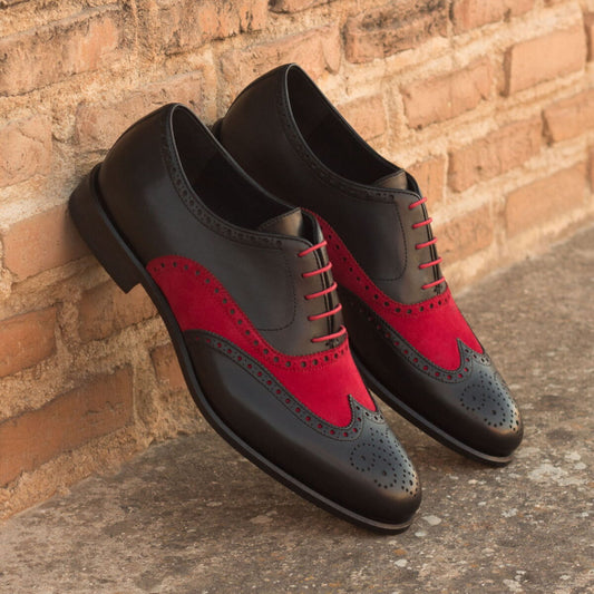 Handcrafted Ruby & Ebony Oxford Wingtips