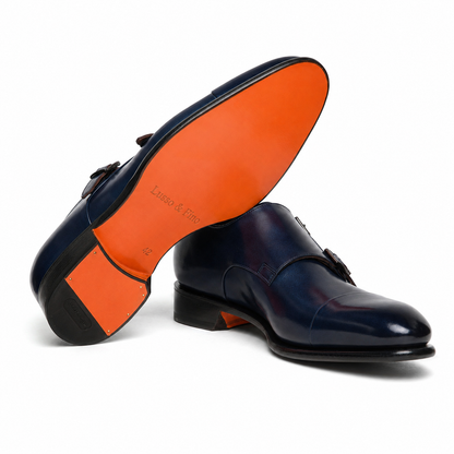The Midnight Navy Double-Monk Strap
