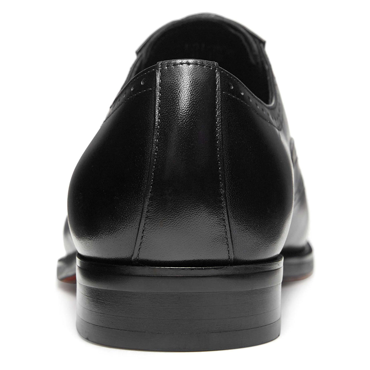 Black Full Wingtip Brouge Oxford leather Lace-up Shoe For Men's