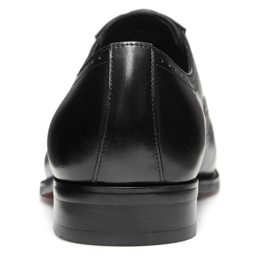 Black Full Wingtip Brouge Oxford leather Lace-up Shoe For Men's