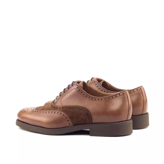 Men’s Wide Fit Brown Full Brogue Leather Shoes