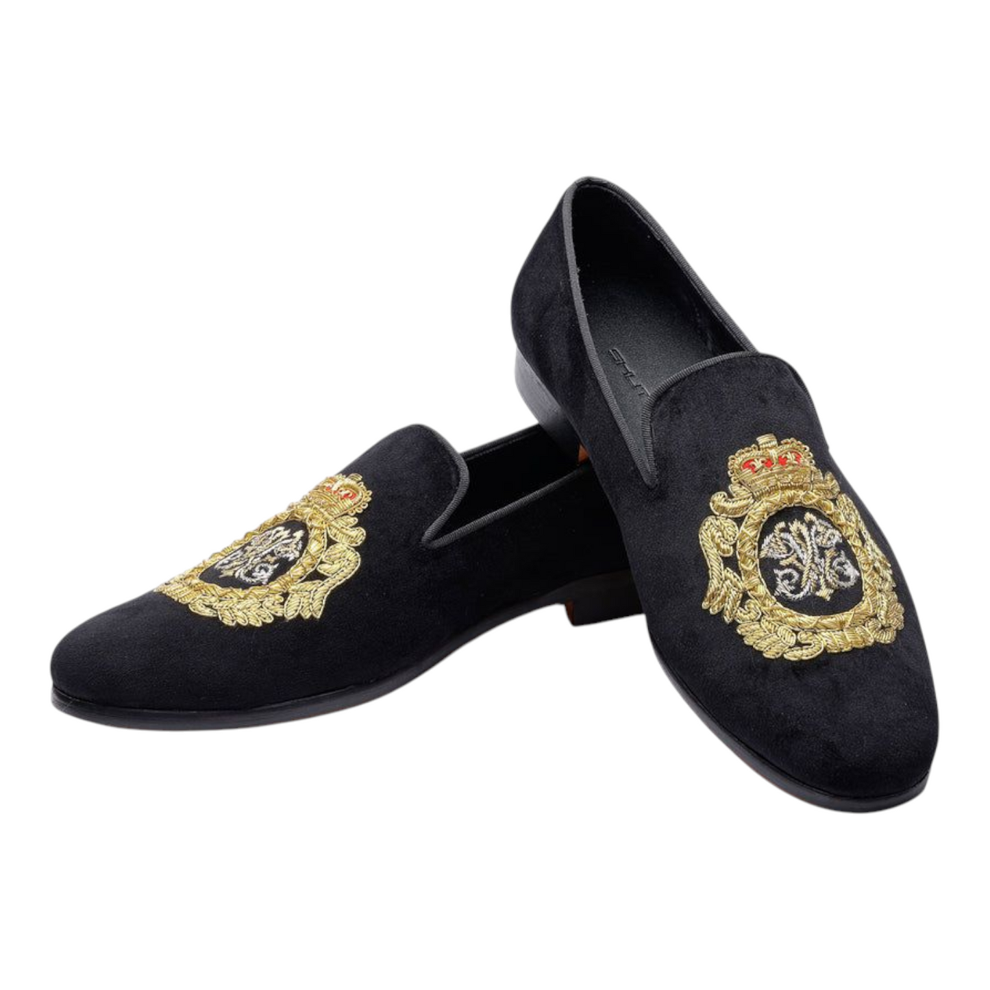 LUSSO FINO – Black Royal Emblem Loafers