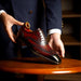 Lusso & FINO | Men's Bordeaux Hand - Patina Wingtips Oxford Shoes