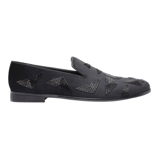 Lusso FINO “Velvet Vanta” Geometric Suede Loafers