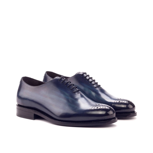 Gentlemen - Wholecut with Hand Painted Denim Patina in Crust Leather with Goodyear Welt