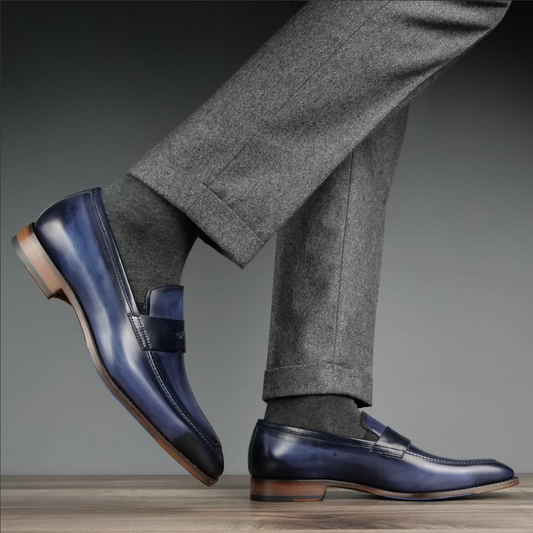 Lusso | FINO Midnight Azure Horizon Penny Loafer Elegance