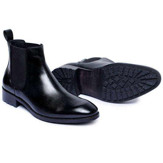 Lusso | FINO Black Onyx Shadow Chelsea Elegance Boots For Men's