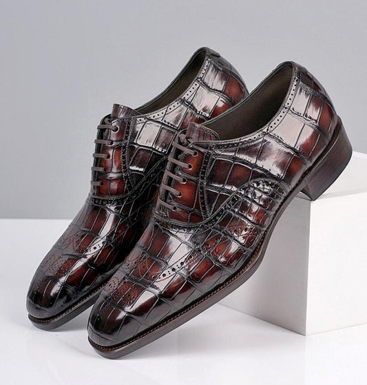 Lusso | FINO Imperial Ember Croc Lace Oxford