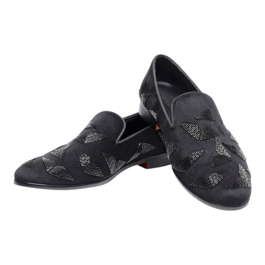 Lusso FINO “Velvet Vanta” Geometric Suede Loafers
