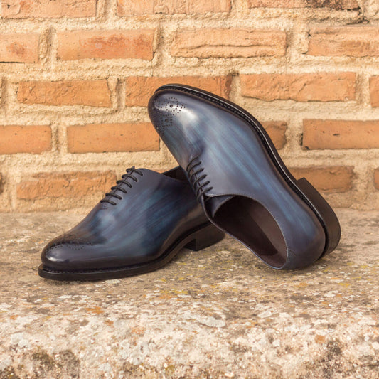 Gentlemen - Wholecut with Hand Painted Denim Patina in Crust Leather with Goodyear Welt
