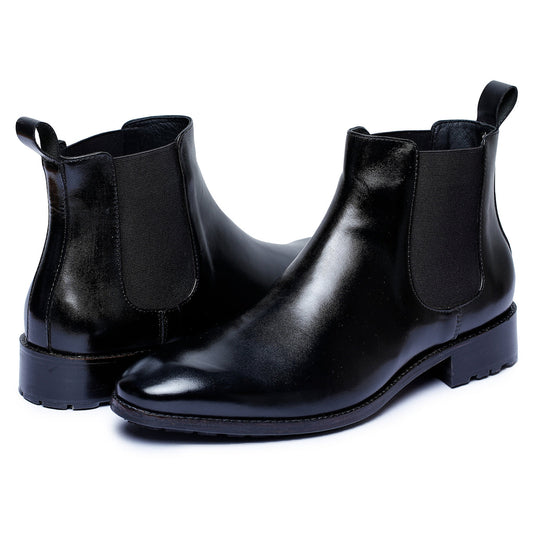 Lusso | FINO Black Onyx Shadow Chelsea Elegance Boots For Men's