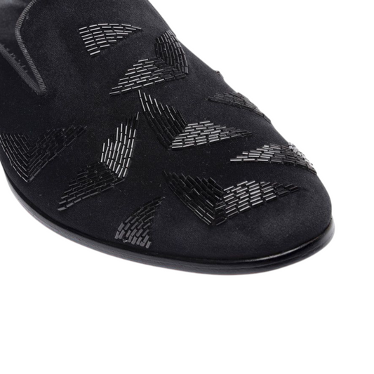 Lusso FINO “Velvet Vanta” Geometric Suede Loafers